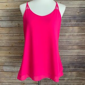 NWT Naked Zebra Pink Racerback Blouse | Tank Top